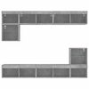 vidaXL TV Wall Unit Concrete Grey Engineered Wood, Glass Large