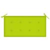 vidaXL Patio Bench with Bright Green Cushion 44.1 " Solid Teak Wood