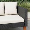 vidaXL Garden Sofa Black, Cream White
