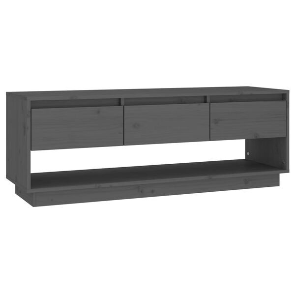 vidaXL TV Stand Grey Solid pine wood Large TV Stand Rectangular