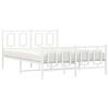 vidaXL Bed Frame White Powder-coated steel Double Bed Frame