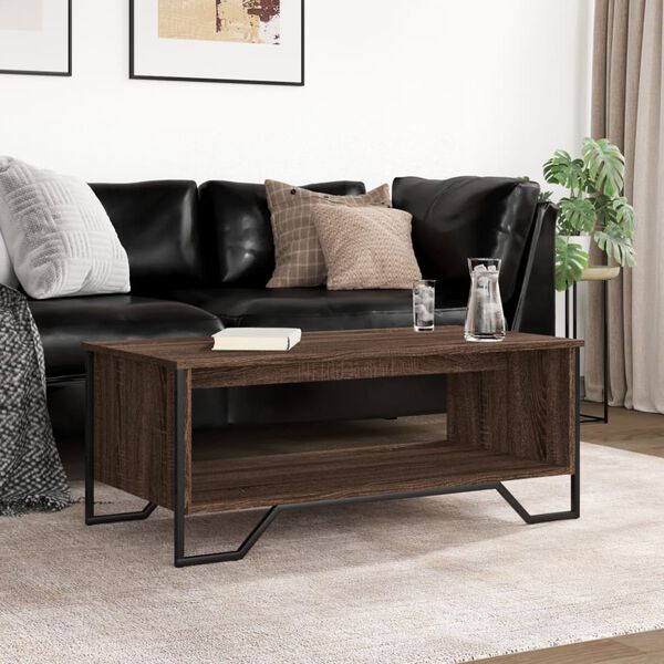 vidaXL Coffee Table Brown Oak Engineered Wood Medium Coffee Table