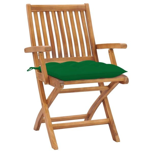 vidaXL Patio Chair Set of 4 Teak Wood