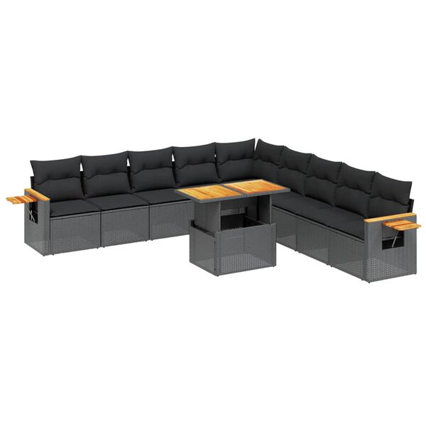 vidaXL Garden Sofa Set Black