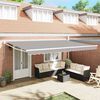 vidaXL Retractable Awning Light Grey 196.85" x 118.11