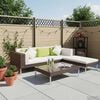 vidaXL Garden Sofa Brown, Cream White Steel frame Large Modular