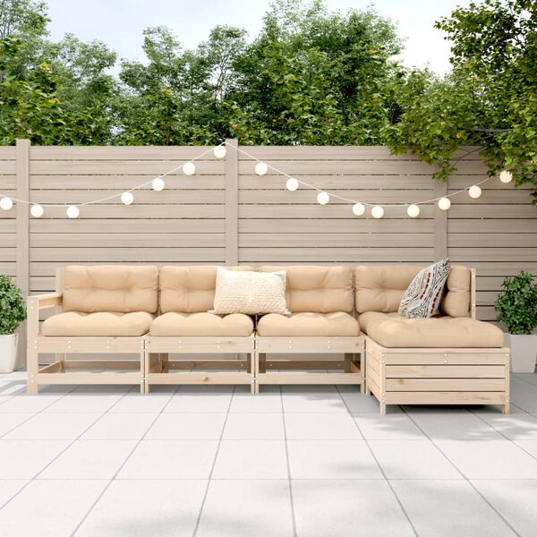vidaXL Garden Sofa Set Natural Wood Solid pine wood, Untreated Large