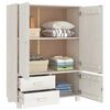 vidaXL Wardrobe White Solid Pine Wood, MDF Medium Wardrobe Rectangular