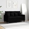 vidaXL 2-Seater Sofa Black Polyester, Metal 2-Seater Rectangular