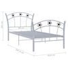 vidaXL Bed Frame Grey Metal Twin Durable Bed Frame Rectangular