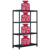 vidaXL Storage Shelf Rack Black 485 lb 35.4"x15.7"x54.3" Plastic