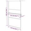 vidaXL Walk-in Shower Wall with Shelf Black 45.3"x76.8" ESG Glass&Aluminum