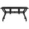 vidaXL Garden Table Black Powder-coated steel, tempered glass