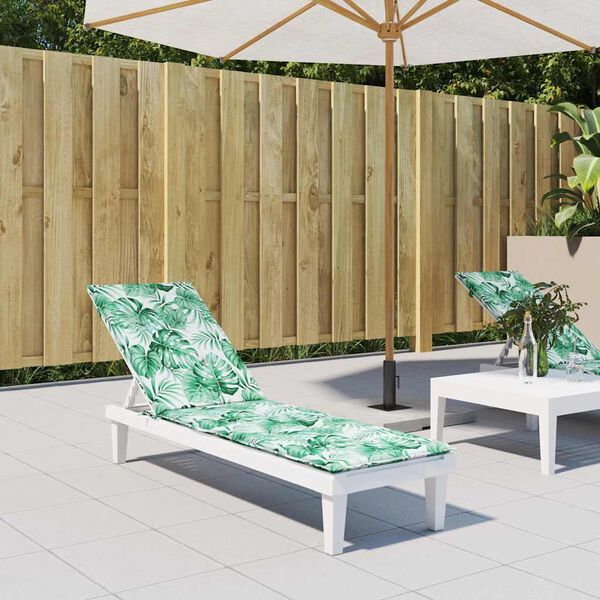 vidaXL Deck Chair Cushion Leaf Pattern Oxford Fabric 70.9 x 19.7 in