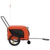 vidaXL Pet Bike Trailer Orange and Black Iron, Oxford fabric, PVC