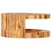vidaXL Coffee Table Natural Solid Acacia Wood 25.6 in dia Coffee Table