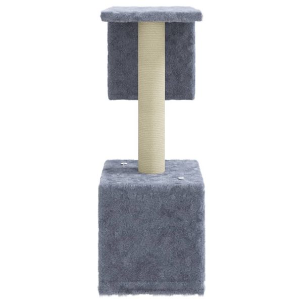 vidaXL Scratching Post Light Gray Engineered Wood, Plush, Sisal 23.6 in