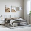 vidaXL Bed Frame White Powder-coated steel Full Bed Frame Rectangular