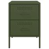 vidaXL Bedside Cabinet Set of 2 Olive green Steel Medium Storage