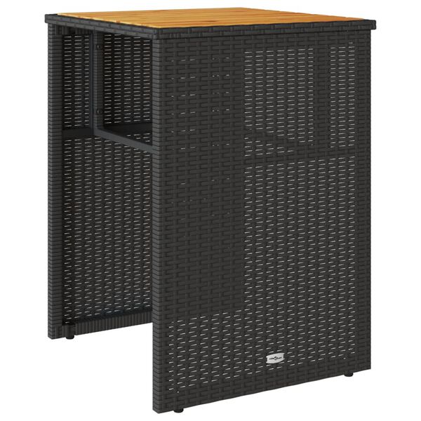 vidaXL 3 Piece Bistro Set with Cushions Black Poly Rattan