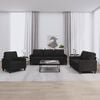 vidaXL Sofa Set Black 100% polyester, metal, textilene, plywood 3-Piece