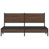 vidaXL Bed Frame Brown Oak Steel, Engineered Wood 72 x 84 in Bed Frame