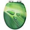 vidaXL WC Toilet Seats with Soft Close Lid 2 pcs MDF Green Water Drop Design (2x146915)