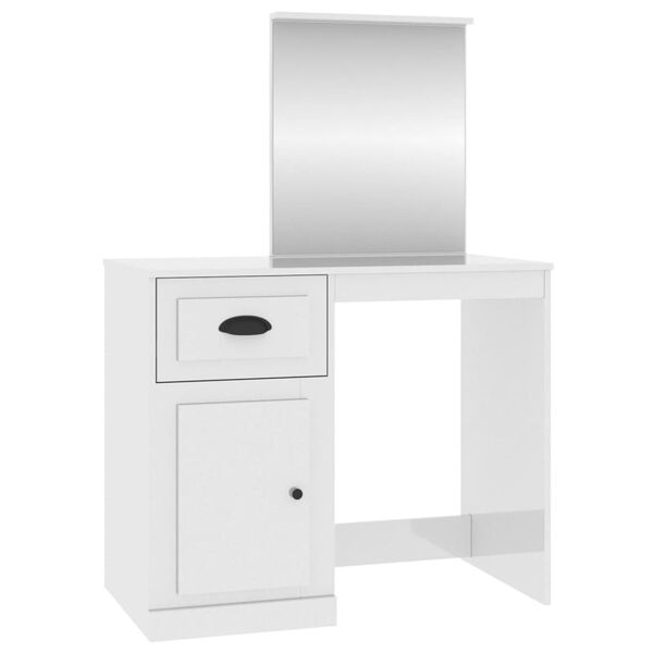 vidaXL Dressing Table High gloss white Engineered wood, acrylic Standard