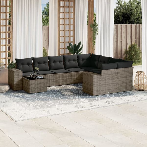 vidaXL Garden Sofa Set Grey