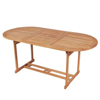 vidaXL Patio Table 70.8"x35.4"x29.5" Solid Teak Wood