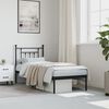vidaXL Bed Frame Black Powder-Coated Steel Small Single Bed Frame