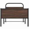 vidaXL Bed Frame Brown Oak Steel, Engineered Wood Twin Bed Frame