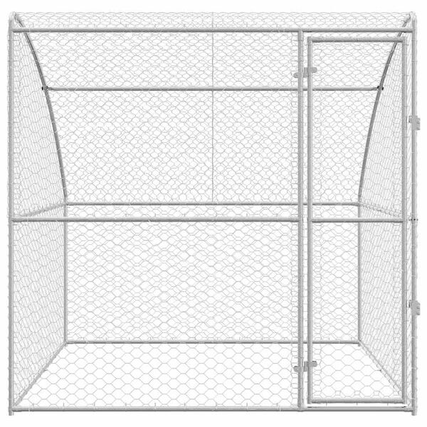 vidaXL Dog Kennel Silver 6.56 x 6.56 x 6.56 ft Galvanised steel