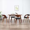 vidaXL Dining Chair Set of 4 Dark grey and dark brown Fabric and bentwood