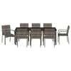 vidaXL Garden Dining Set with Cushion 9 pcs Grey Poly Rattan