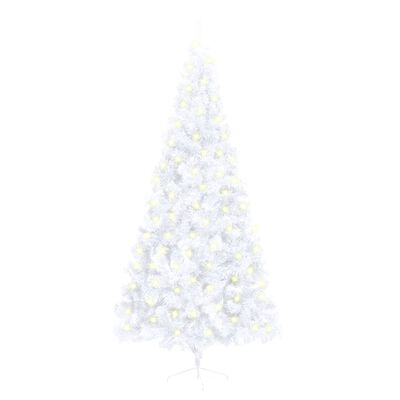 vidaXL Artificial Half Pre-lit Christmas Tree with Stand White 82.7" PVC