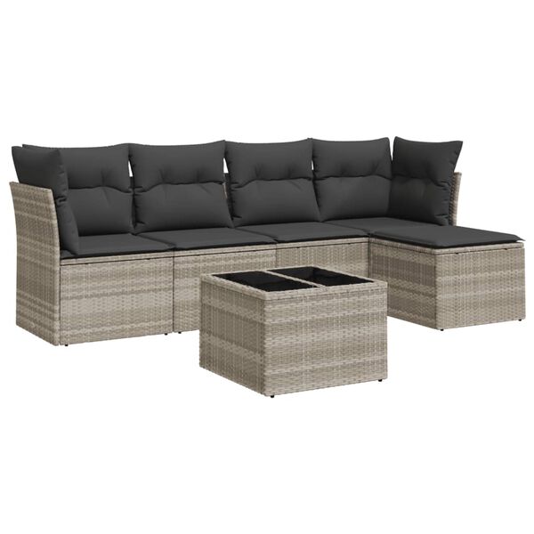 vidaXL Garden Sofa Set Light Grey