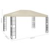 vidaXL Gazebo Cream, Black Polyester, Steel 9.8x13.1 ft Durable Gazebo