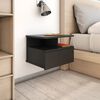 vidaXL Floating Nightstand Set of 2 Black Engineered wood Medium