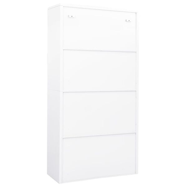 vidaXL Office Cabinet White Steel Large Locks Office Cabinet