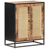 vidaXL Sideboard 23.6"x13.8"x29.5" Rough Mango Wood and Natural Cane
