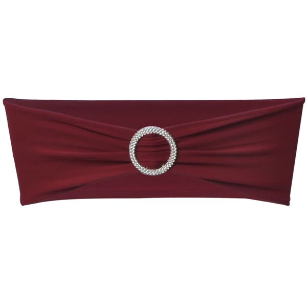 vidaXL Chair Ribbon Set of 25 Bordeaux Polyester, Elastane