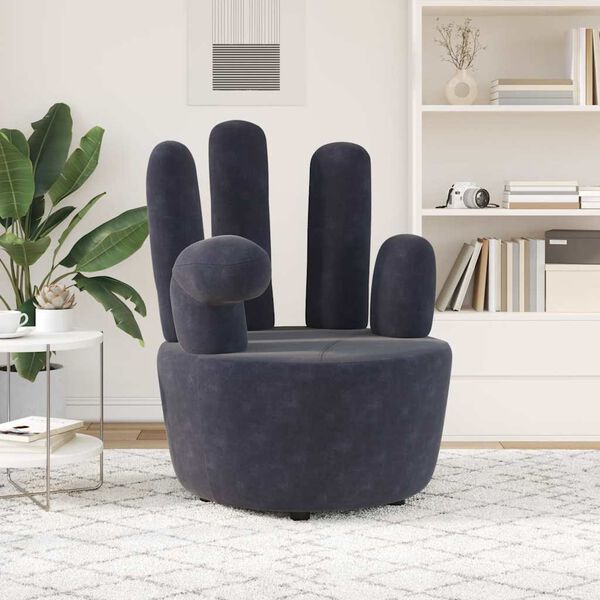 vidaXL Chair Black Velvet upholstery, Wooden frame Standard Ergonomic