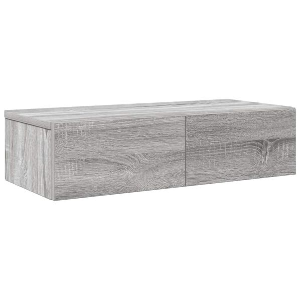 vidaXL Wall Shelf Grey Sonoma Engineered wood 23.6 x 10.4 x 5.9 in