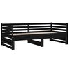 vidaXL Day Bed Black Solid pine wood Double