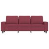 vidaXL 3-Seater Sofa with Footstool Wine Red 70.9" Fabric