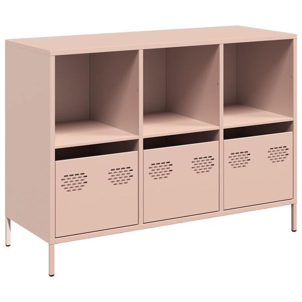 vidaXL Sideboard Pink Cold-rolled Steel Standard Sideboard Rectangular