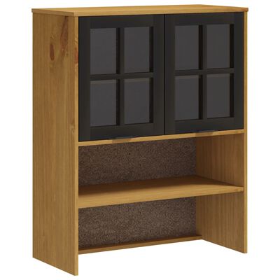 vidaXL Highboard with Glass Doors FLAM 31.5"x15.7"x70.9" Solid Wood Pine