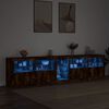 vidaXL Sideboard with LED Lights Smoked Oak 111.4"x14.6"x26.4"