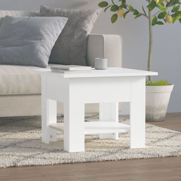 vidaXL Coffee Table White Engineered wood Small Coffee Table Square